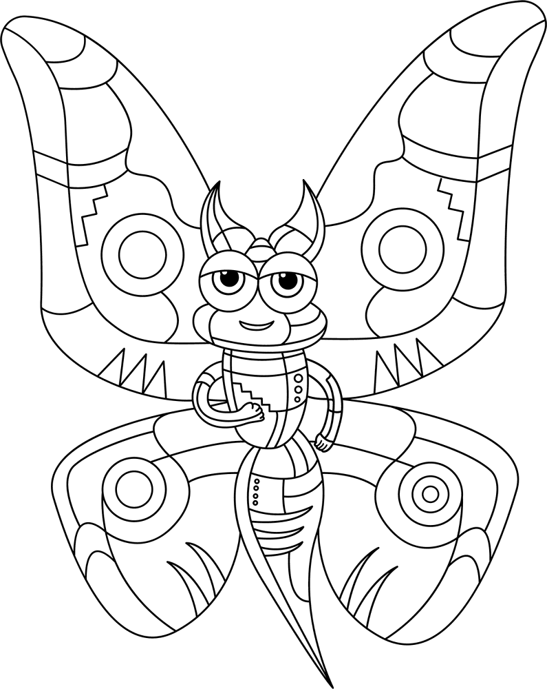 Desenho de Borboletas para colorir e imprimir: número 12