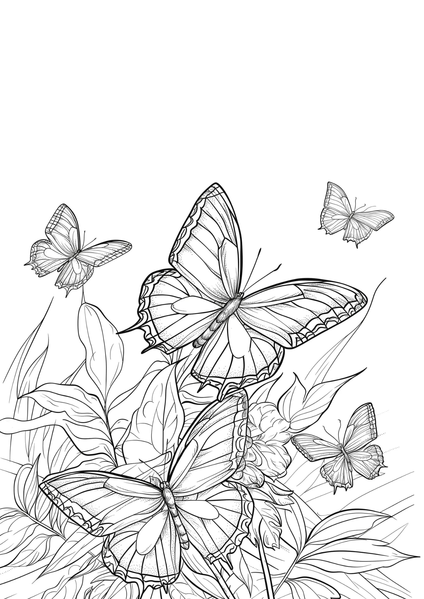 Desenho de Borboletas para colorir e imprimir: número 22