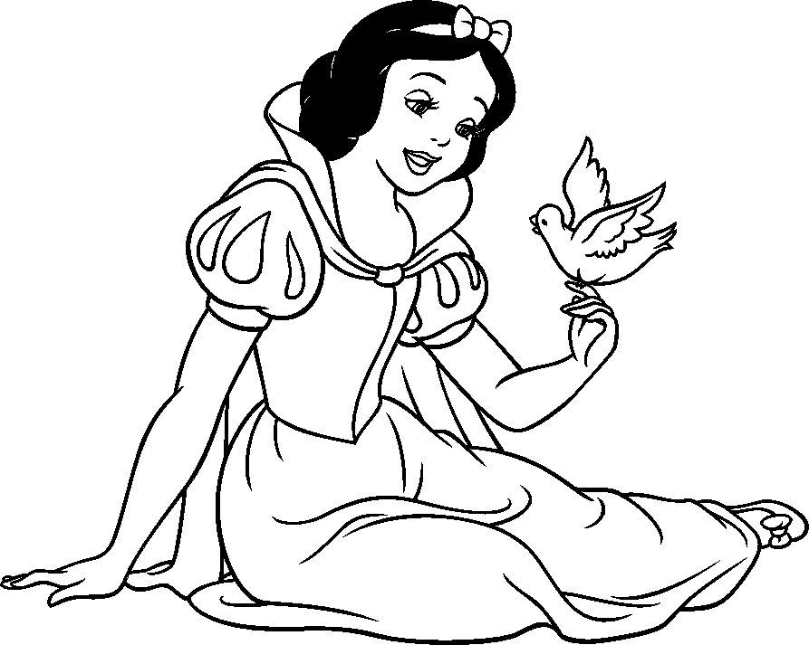 Desenho de Branca de Neve para colorir e imprimir: número 2