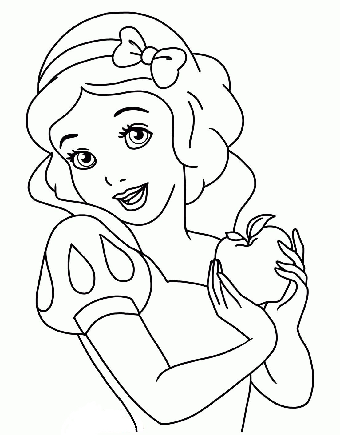 Desenho de Branca de Neve para colorir e imprimir: número 5