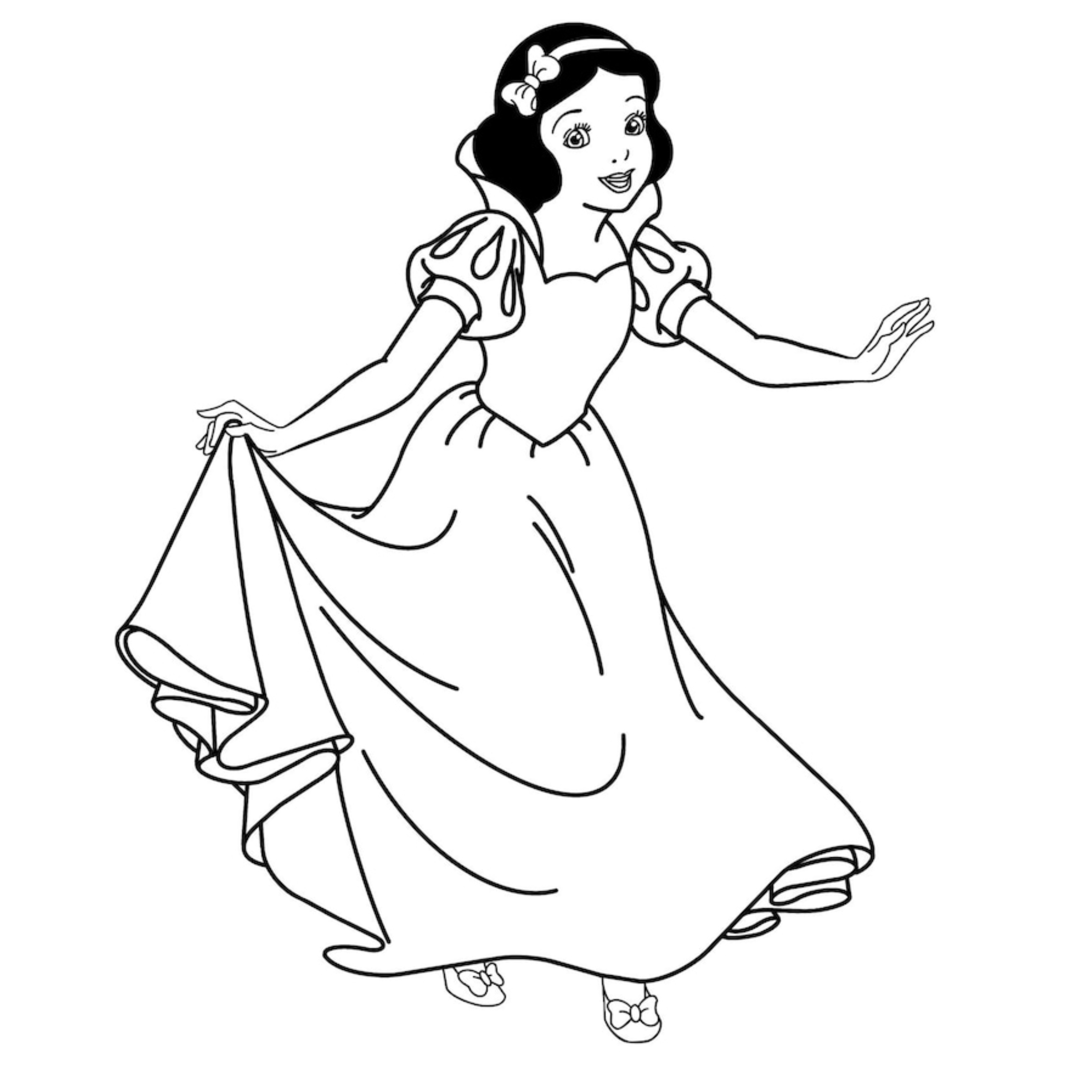 Desenho de Branca de Neve para colorir e imprimir: número 6