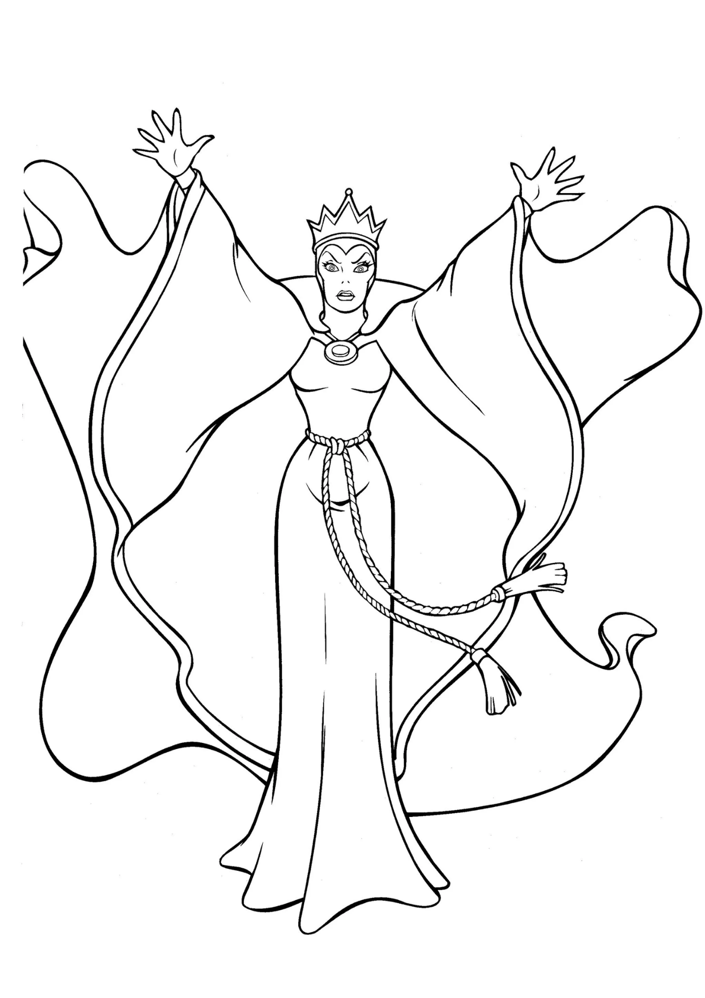 Desenho de Branca de Neve para colorir e imprimir: número 7