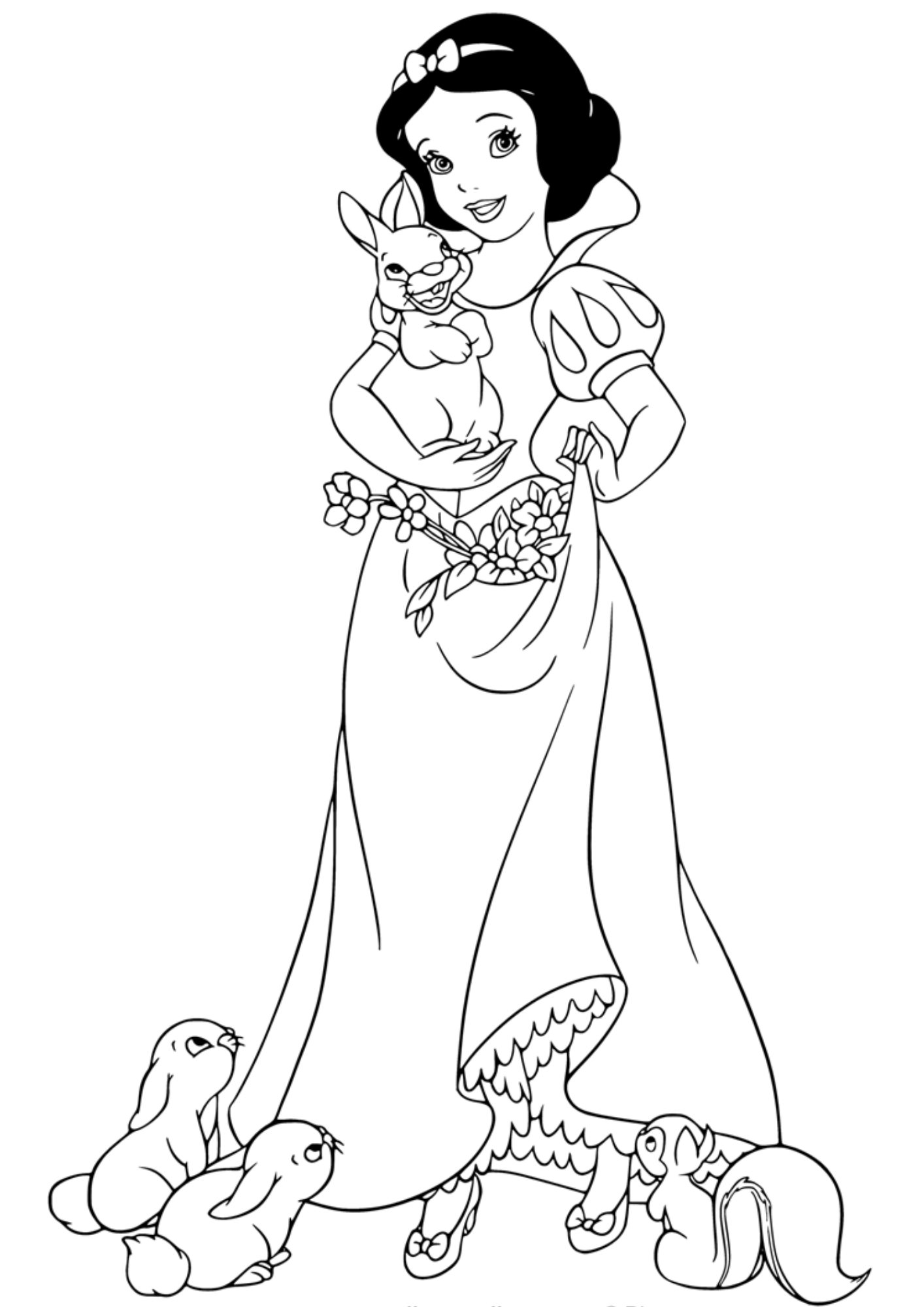 Desenho de Branca de Neve para colorir e imprimir: número 12