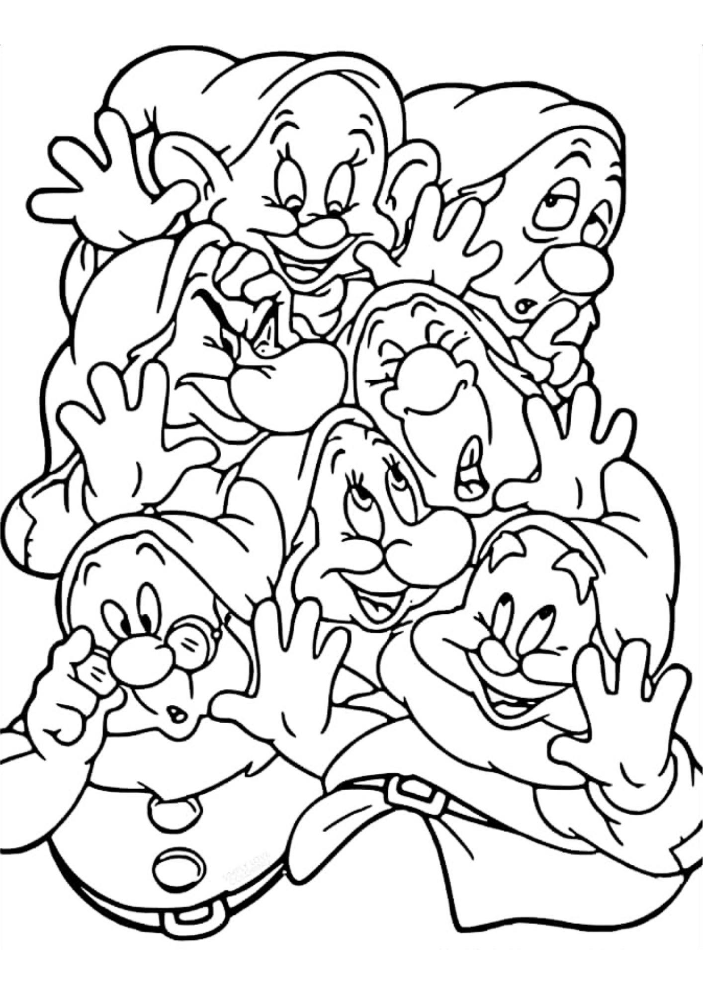 Desenho de Branca de Neve para colorir e imprimir: número 16