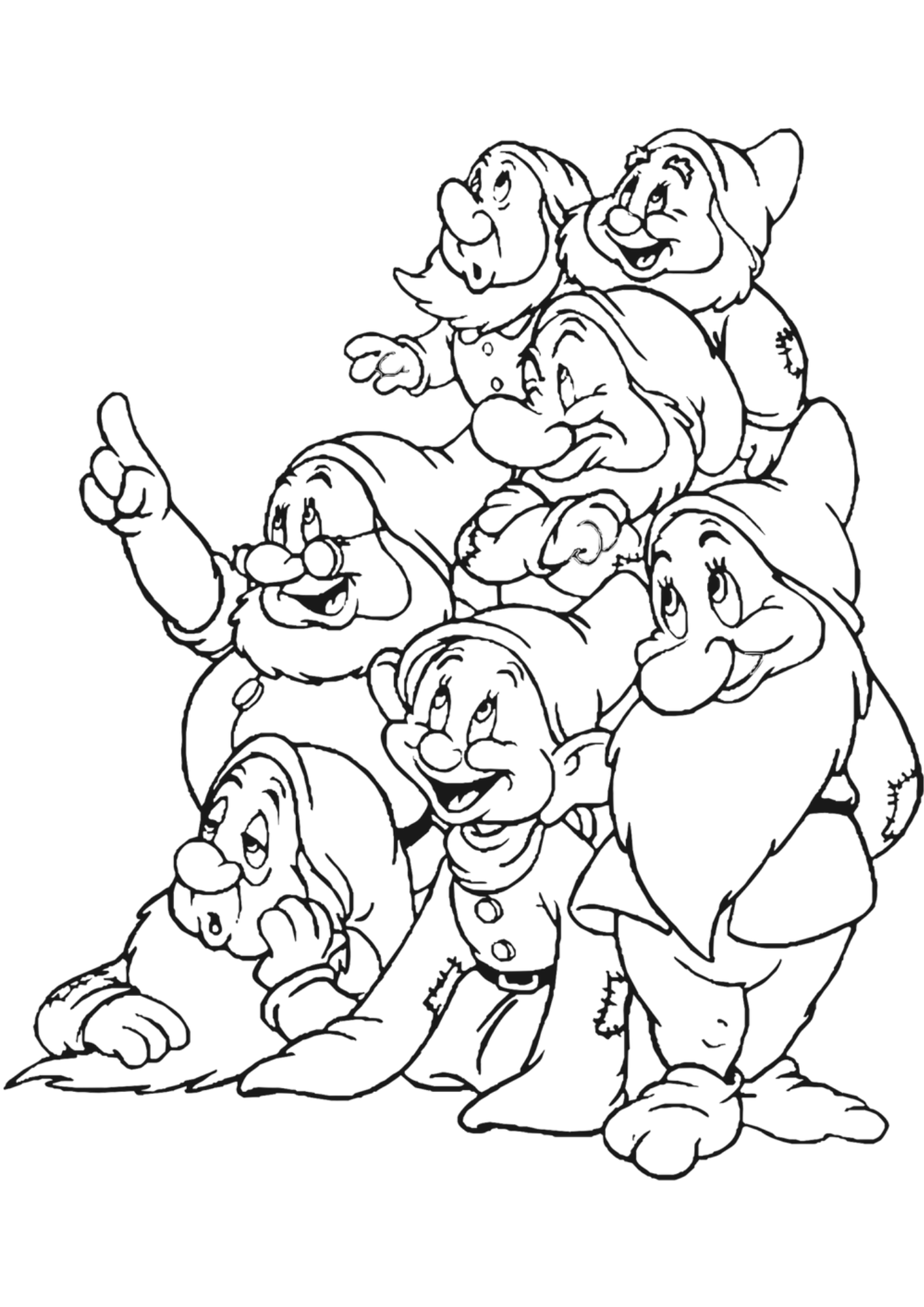 Desenho de Branca de Neve para colorir e imprimir: número 18