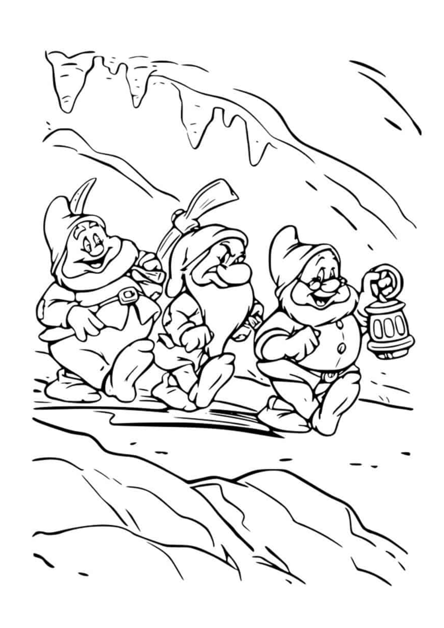 Desenho de Branca de Neve para colorir e imprimir: número 19