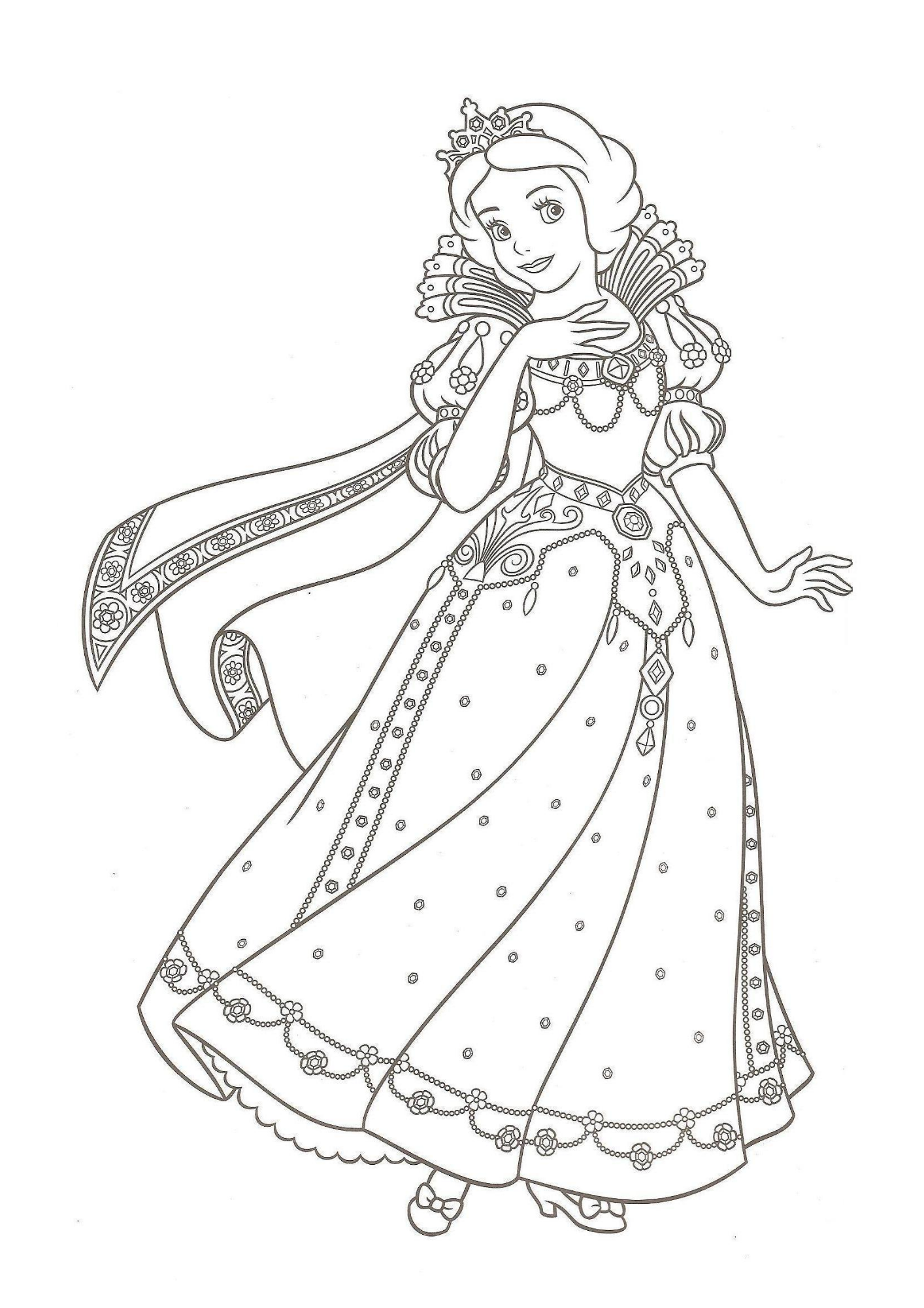 Desenho de Branca de Neve para colorir e imprimir: número 20