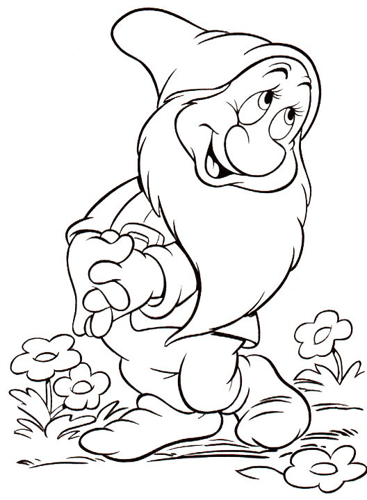 Desenho de Branca de Neve para colorir e imprimir: número 22