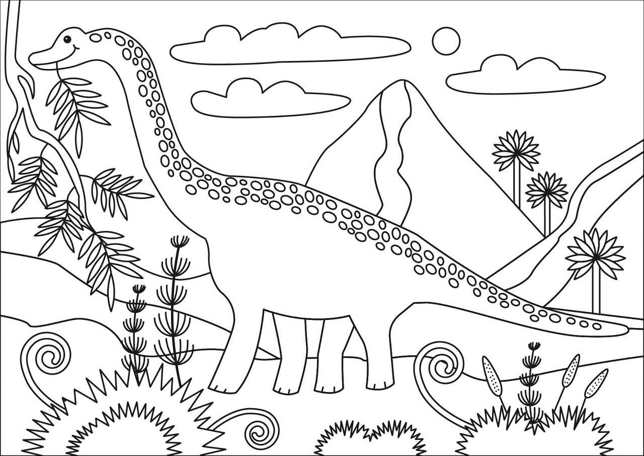 Desenho de Braquissauro para colorir e imprimir: número 9