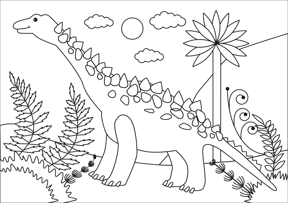 Desenho de Braquissauro para colorir e imprimir: número 14