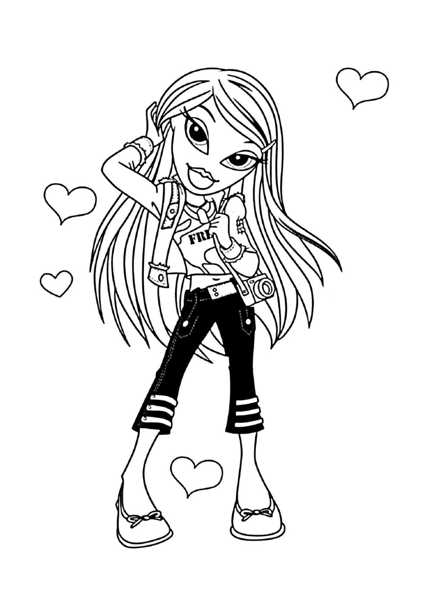 Desenho de Bratz para colorir e imprimir: número 1