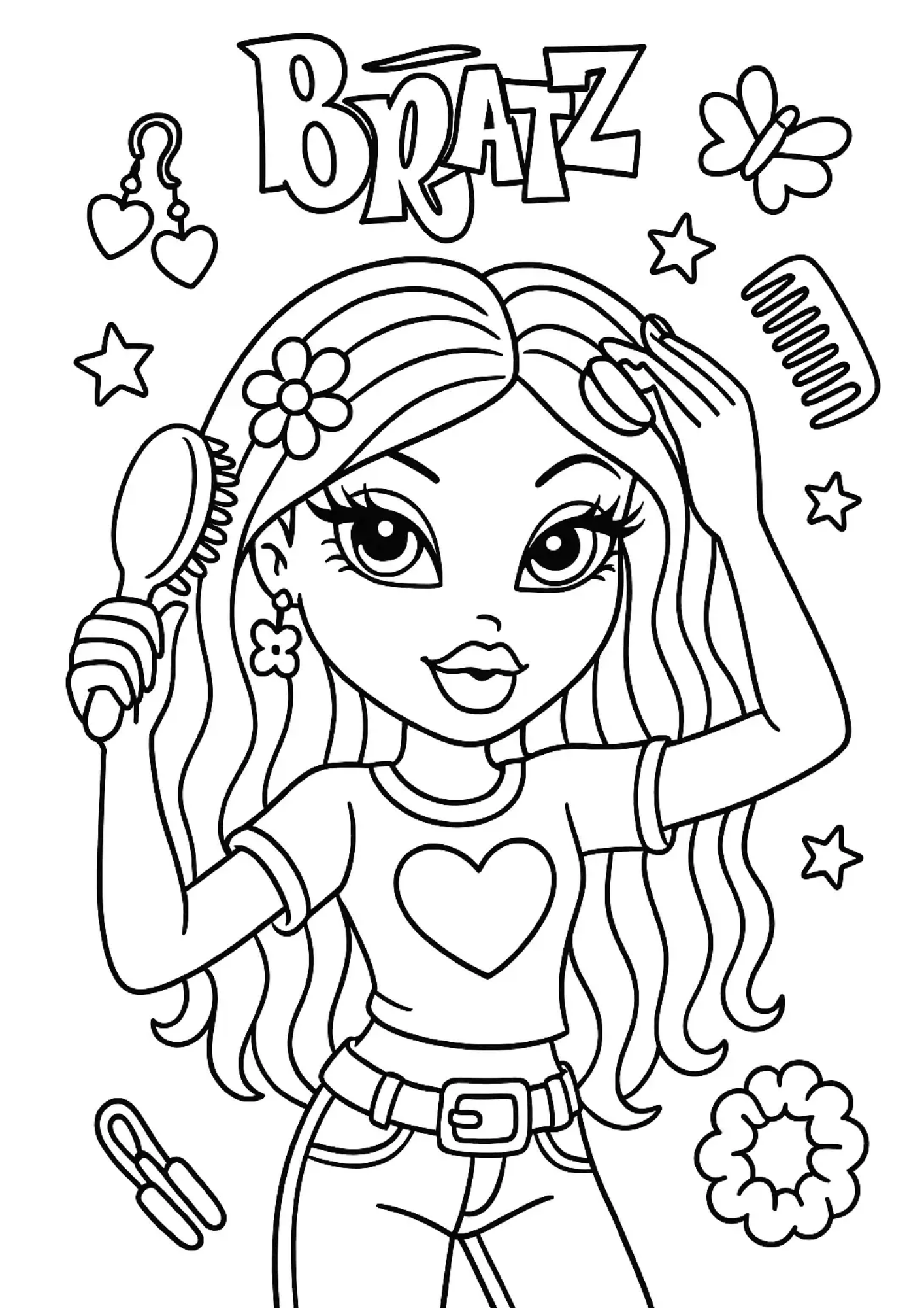 Desenho de Bratz para colorir e imprimir: número 2