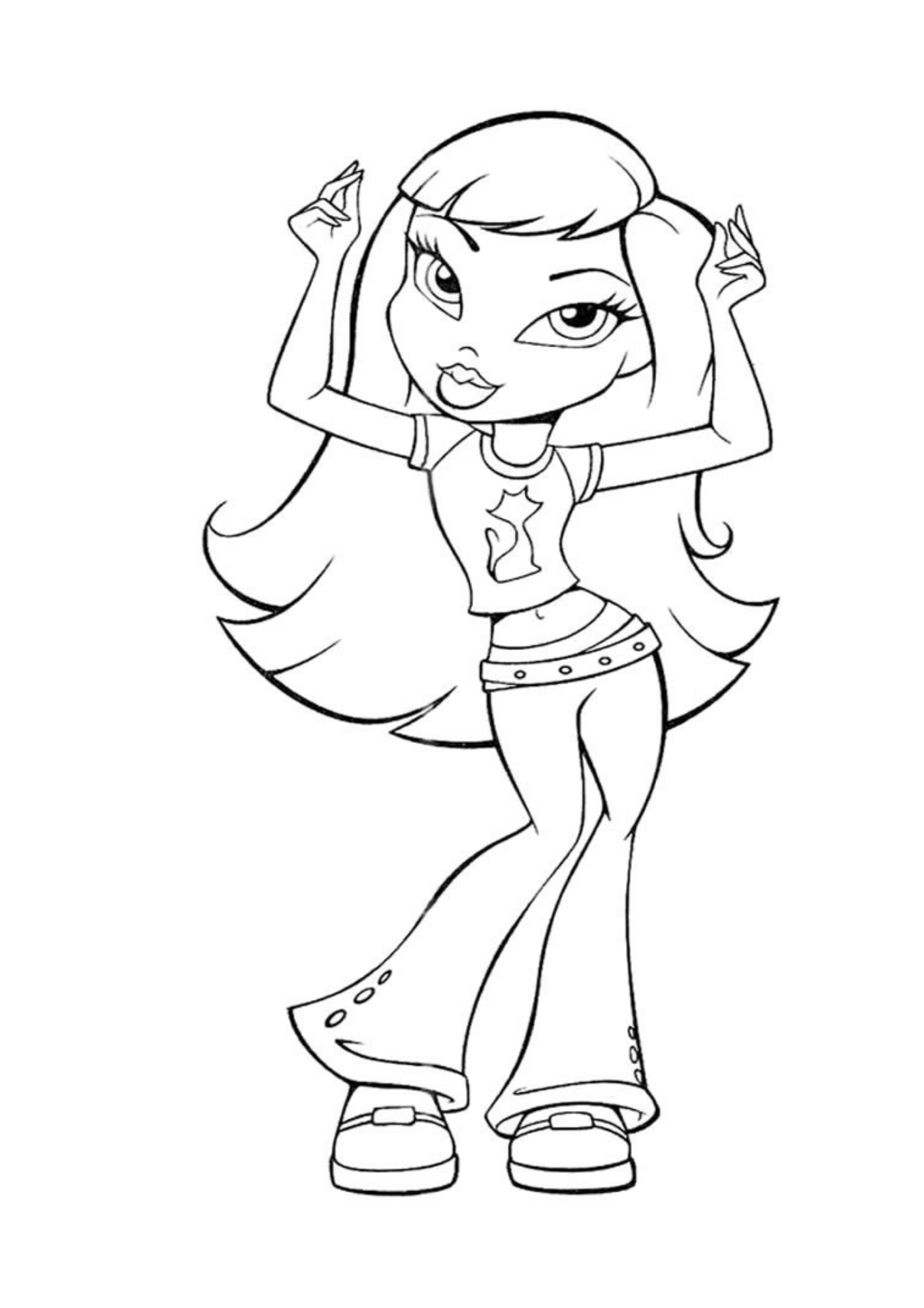 Desenho de Bratz para colorir e imprimir: número 3