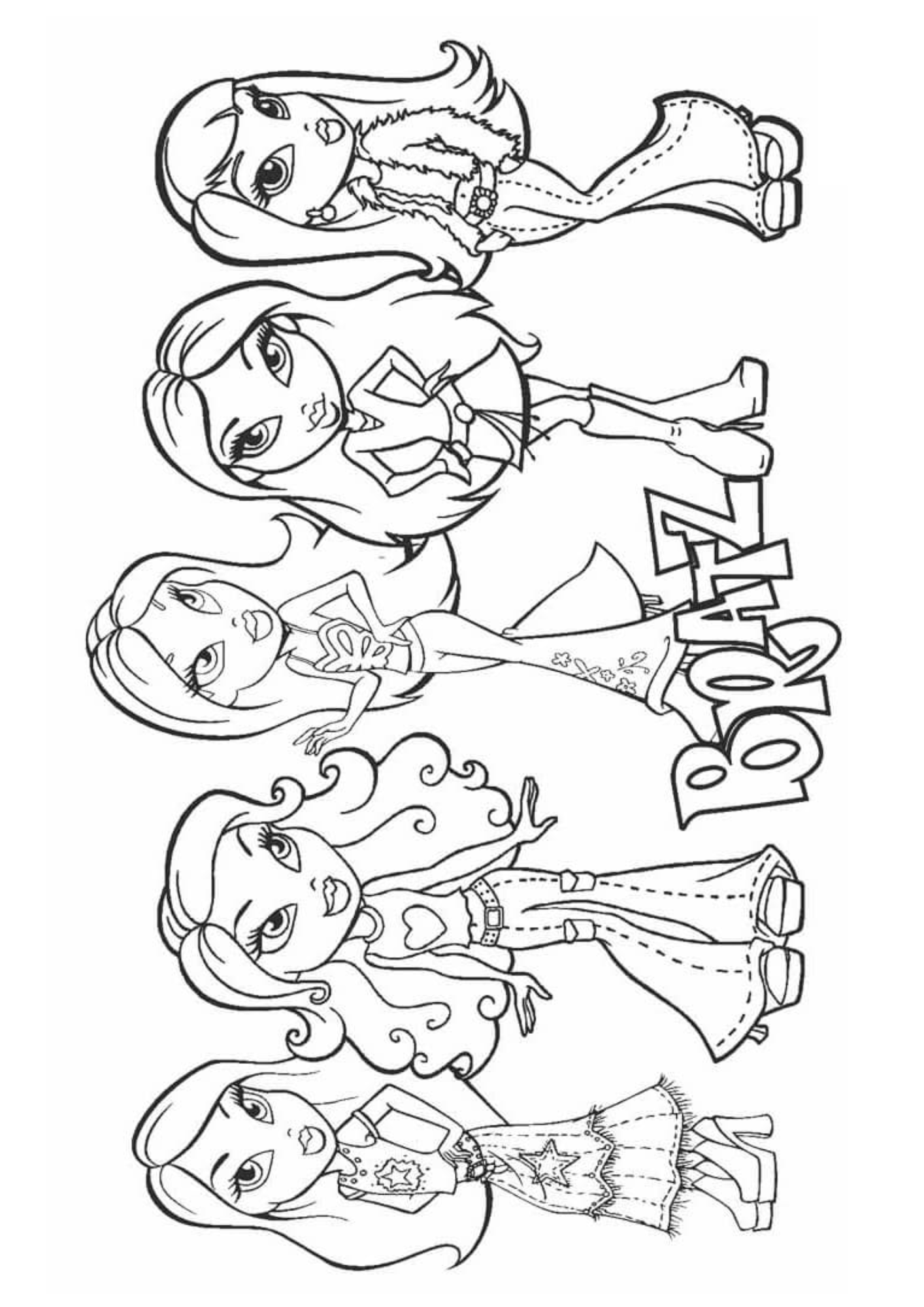 Desenho de Bratz para colorir e imprimir: número 4