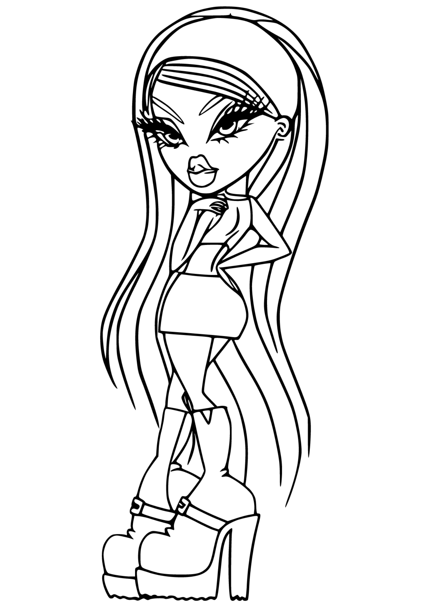 Desenho de Bratz para colorir e imprimir: número 6