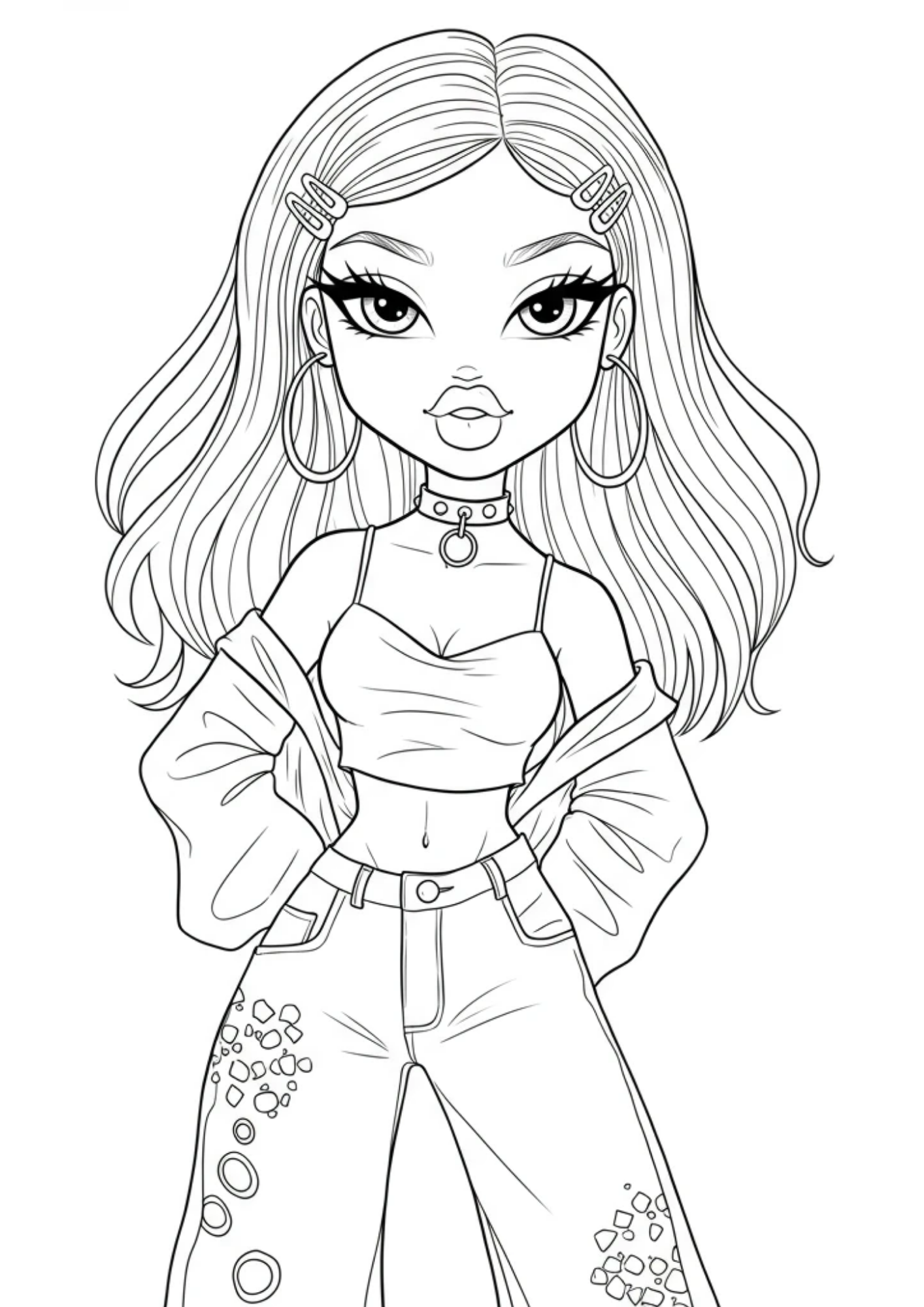 Desenho de Bratz para colorir e imprimir: número 7