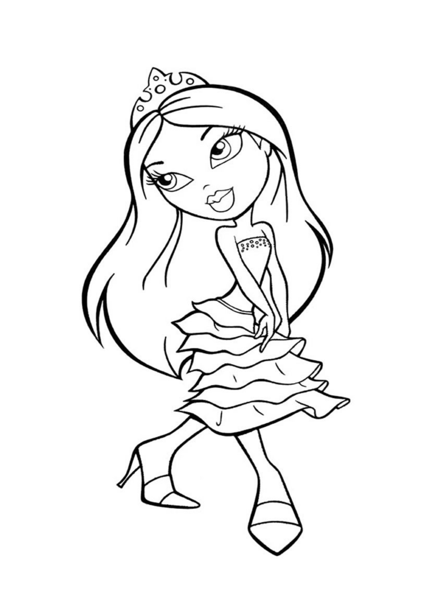Desenho de Bratz para colorir e imprimir: número 10
