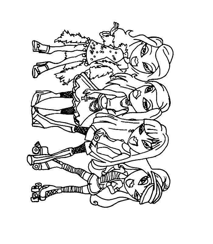 Desenho de Bratz para colorir e imprimir: número 12