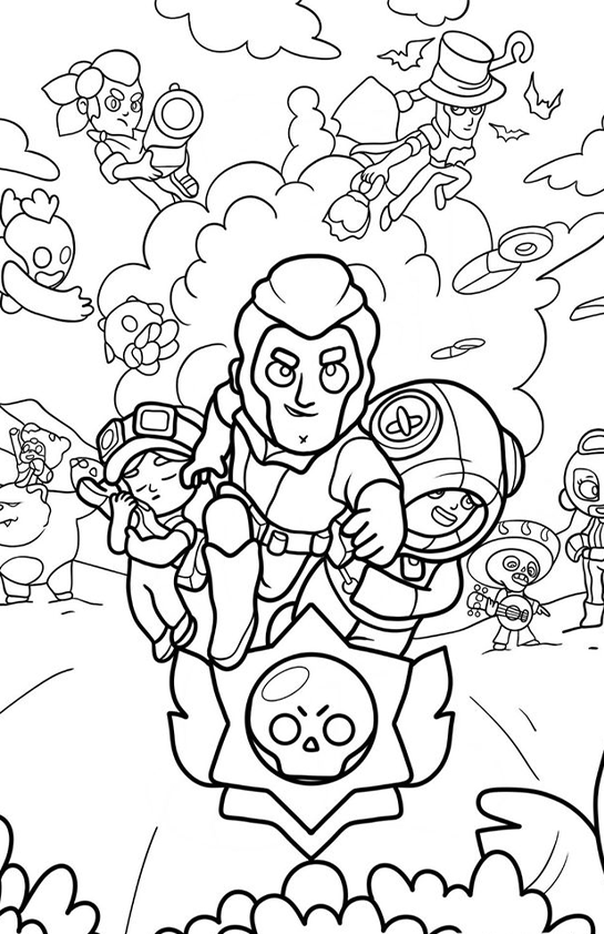 Desenho de Brawl Stars para colorir e imprimir: número 1