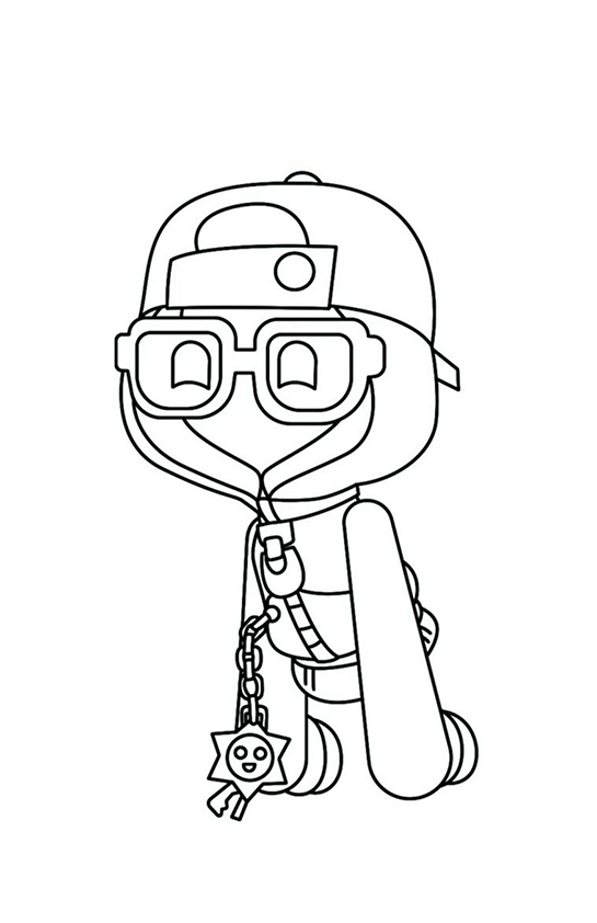 Desenho de Brawl Stars para colorir e imprimir: número 2