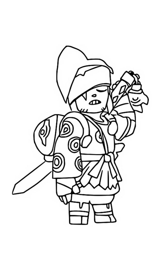 Desenho de Brawl Stars para colorir e imprimir: número 3