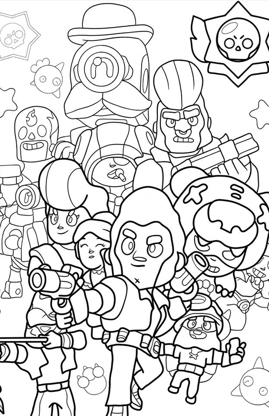 Desenho de Brawl Stars para colorir e imprimir: número 4