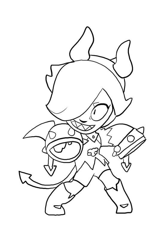 Desenho de Brawl Stars para colorir e imprimir: número 5