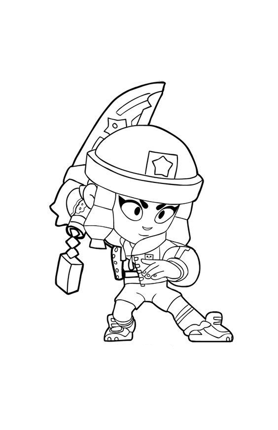 Desenho de Brawl Stars para colorir e imprimir: número 6