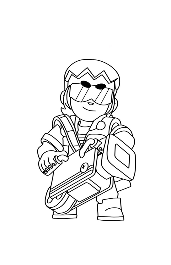 Desenho de Brawl Stars para colorir e imprimir: número 7