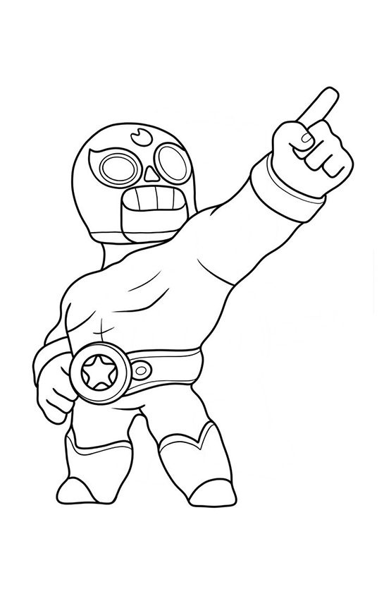 Desenho de Brawl Stars para colorir e imprimir: número 10