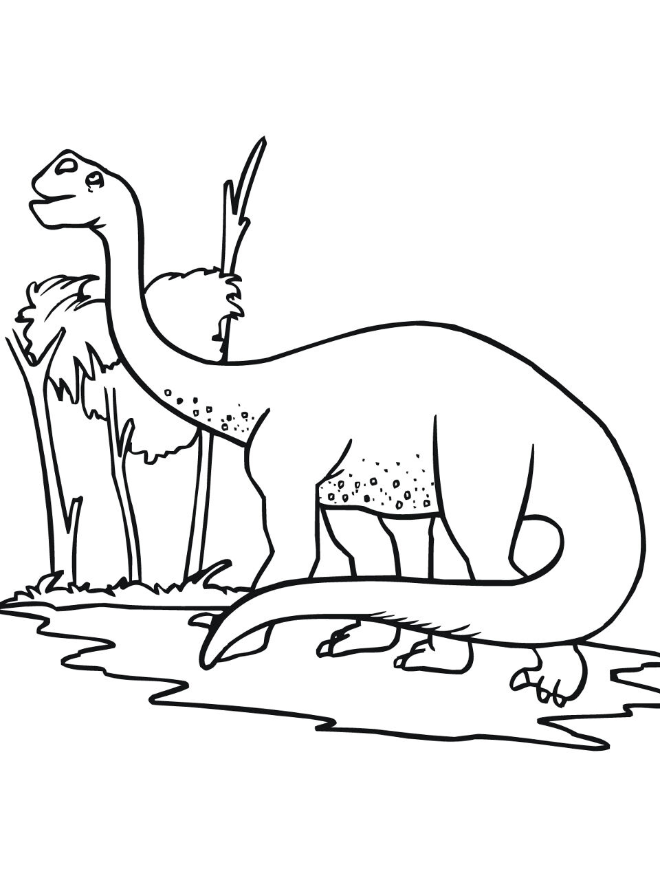 Desenho de Brontosaurus para colorir e imprimir: número 1
