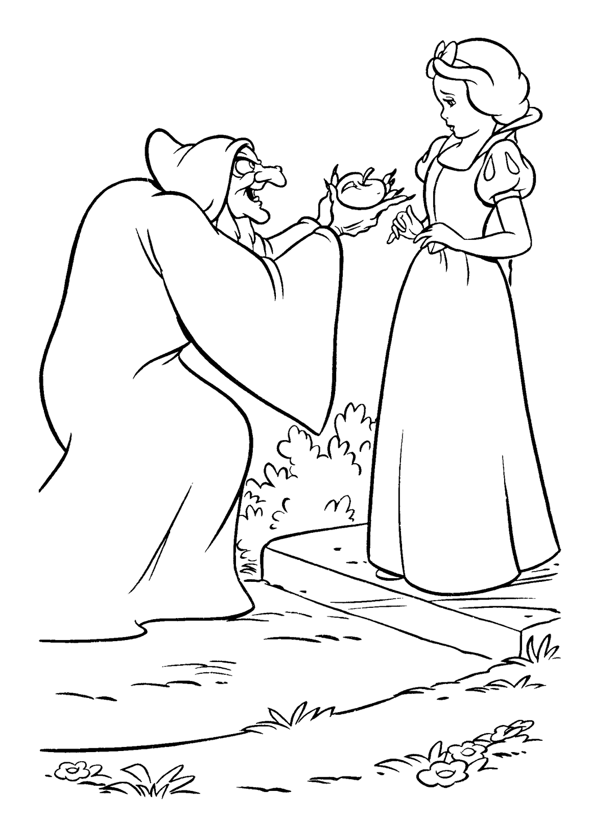 Desenho de Bruxa para colorir e imprimir: número 1