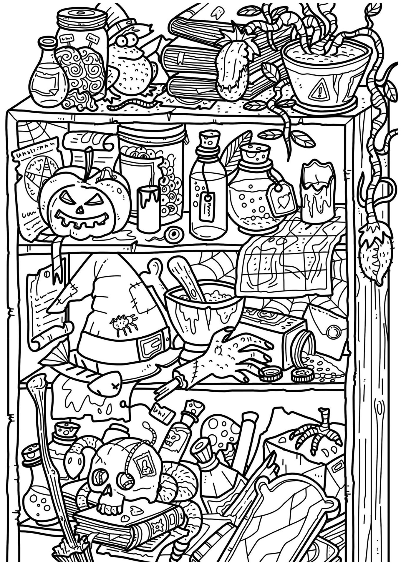 Desenho de Bruxa para colorir e imprimir: número 26