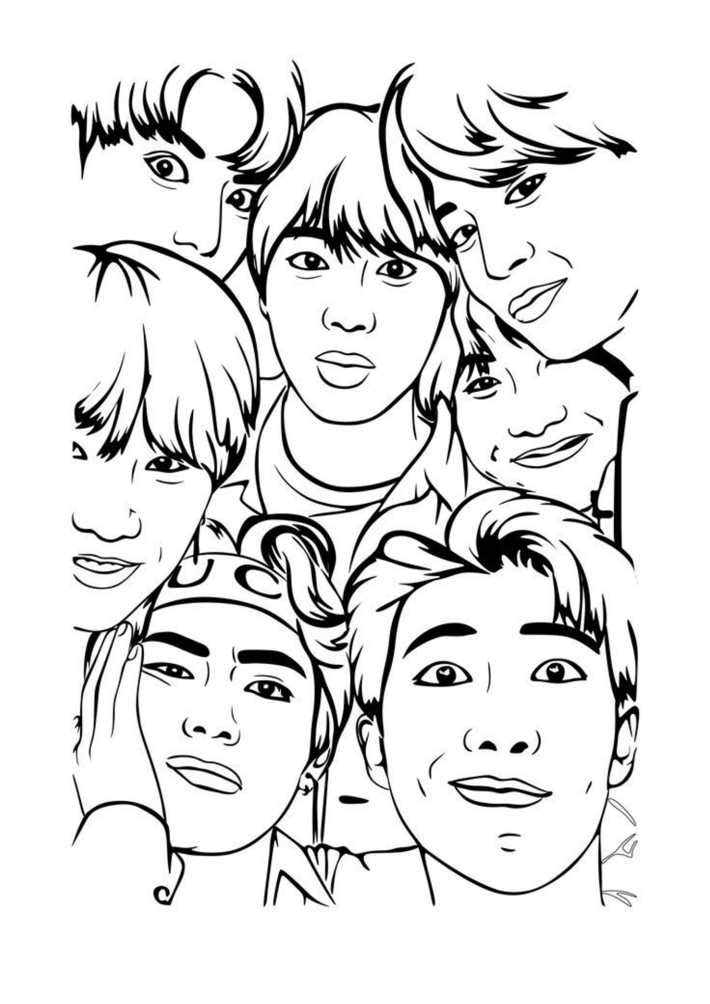 Desenho de Bts para colorir e imprimir: número 1