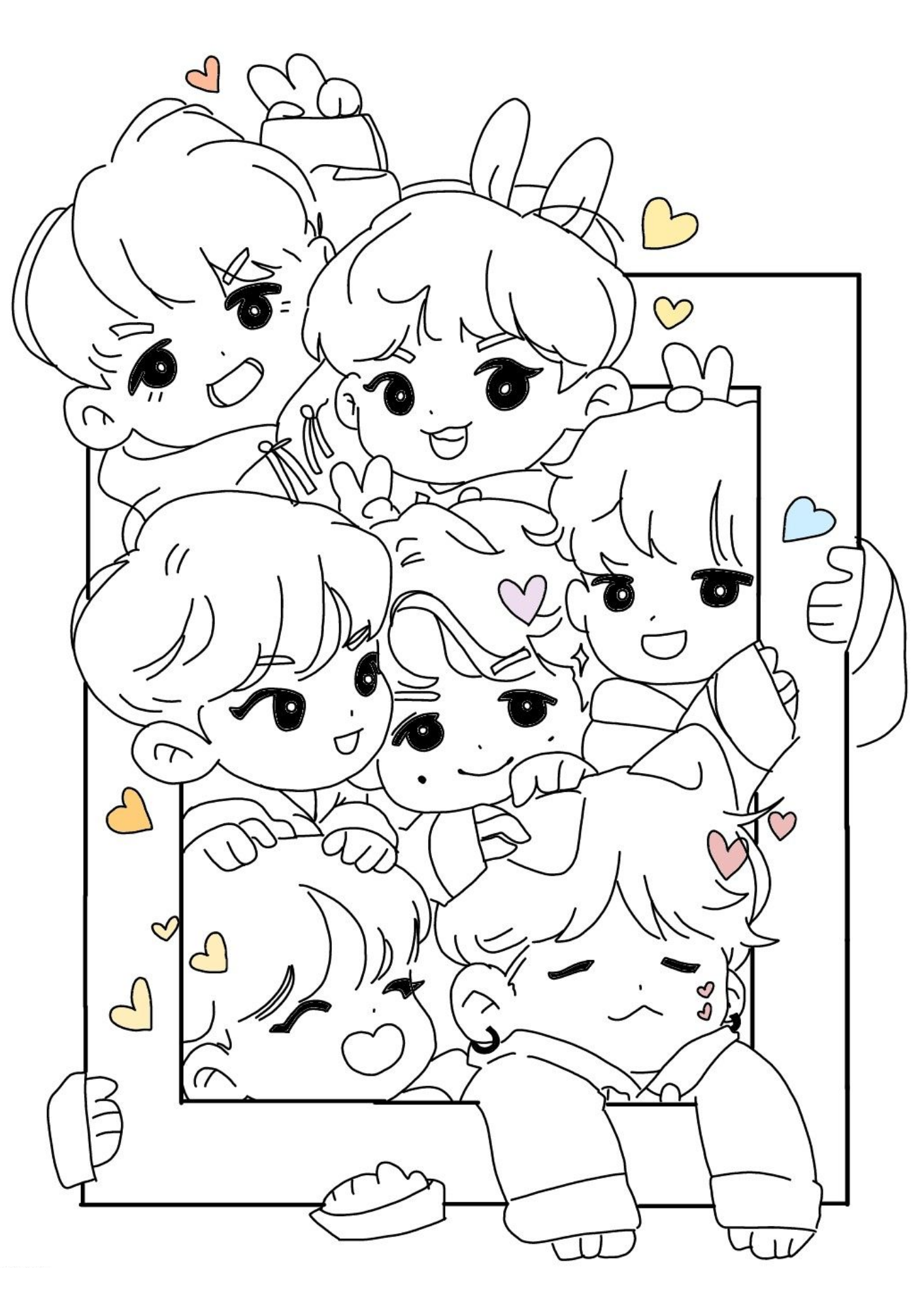 Desenho de Bts para colorir e imprimir: número 2