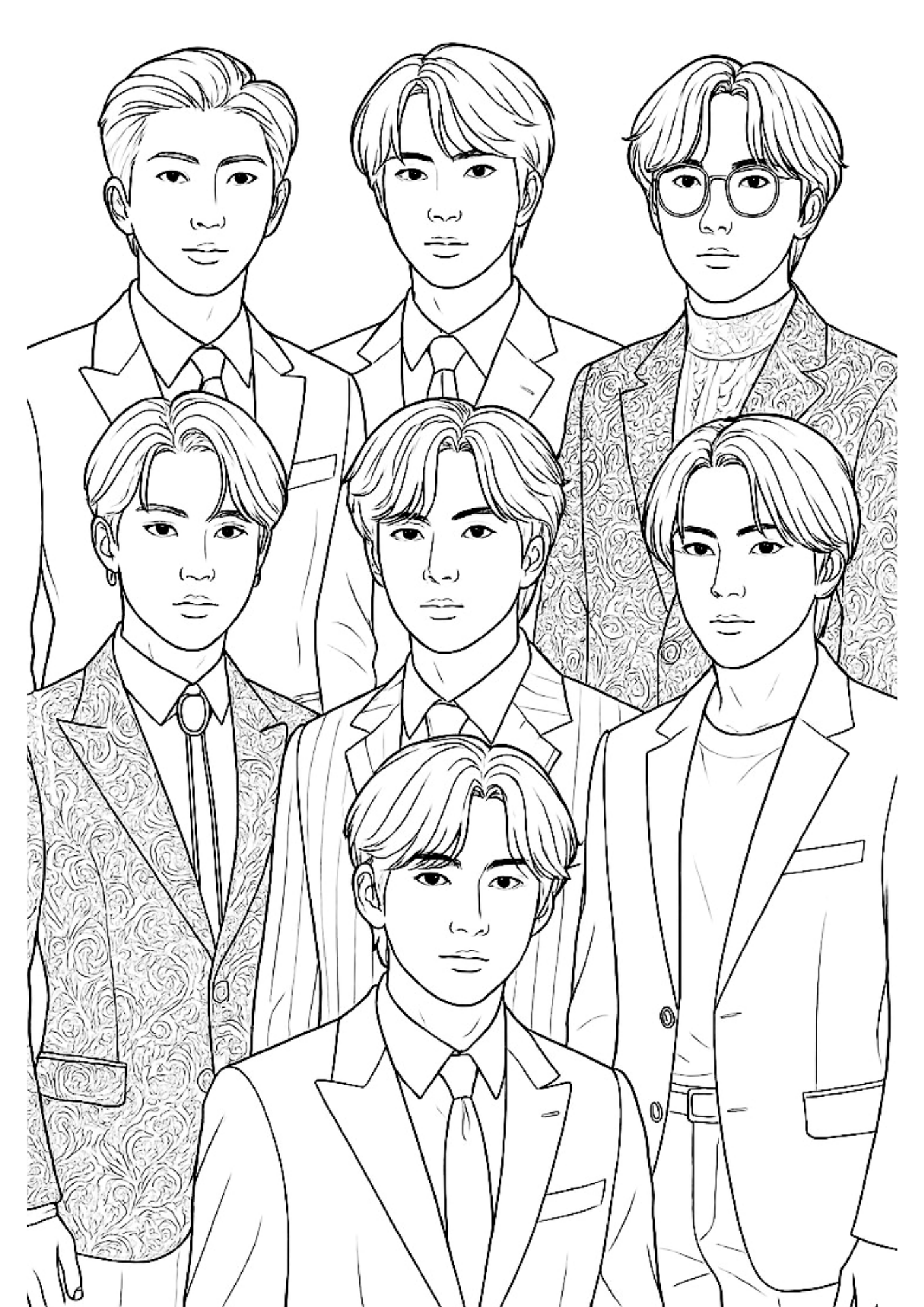 Desenho de Bts para colorir e imprimir: número 4