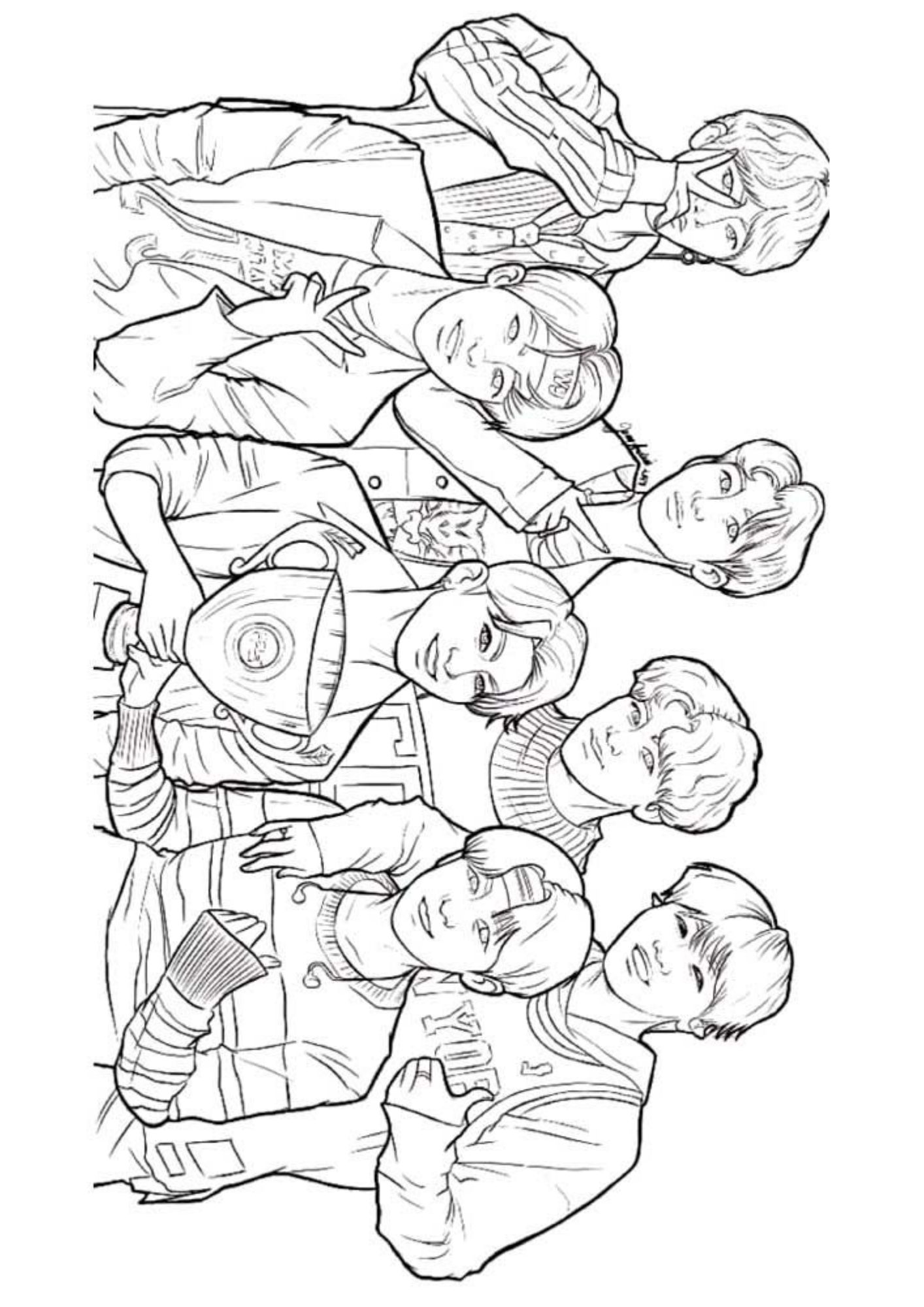 Desenho de Bts para colorir e imprimir: número 5