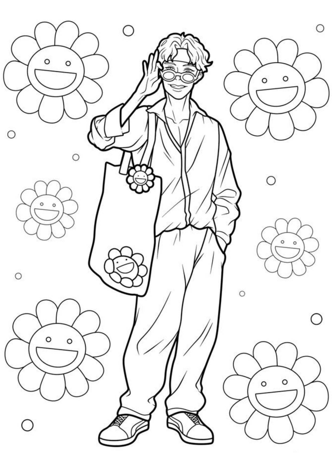Desenho de Bts para colorir e imprimir: número 7