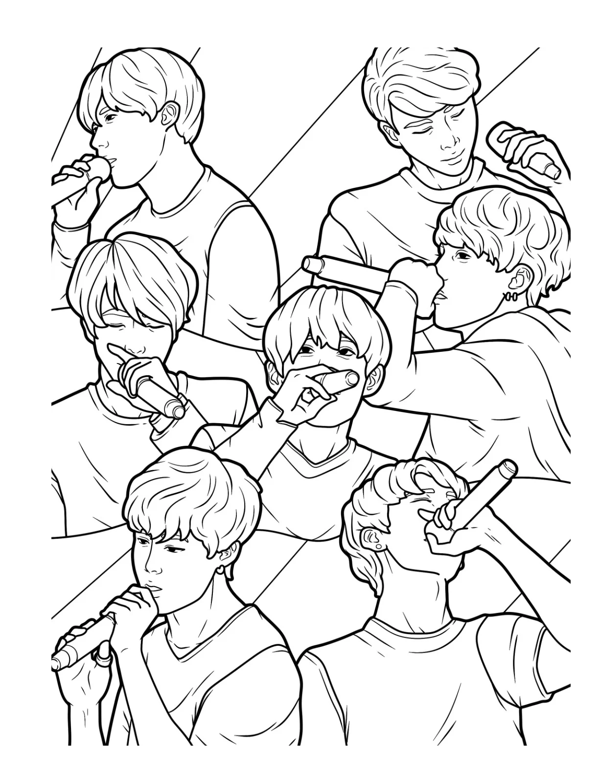 Desenho de Bts para colorir e imprimir: número 8