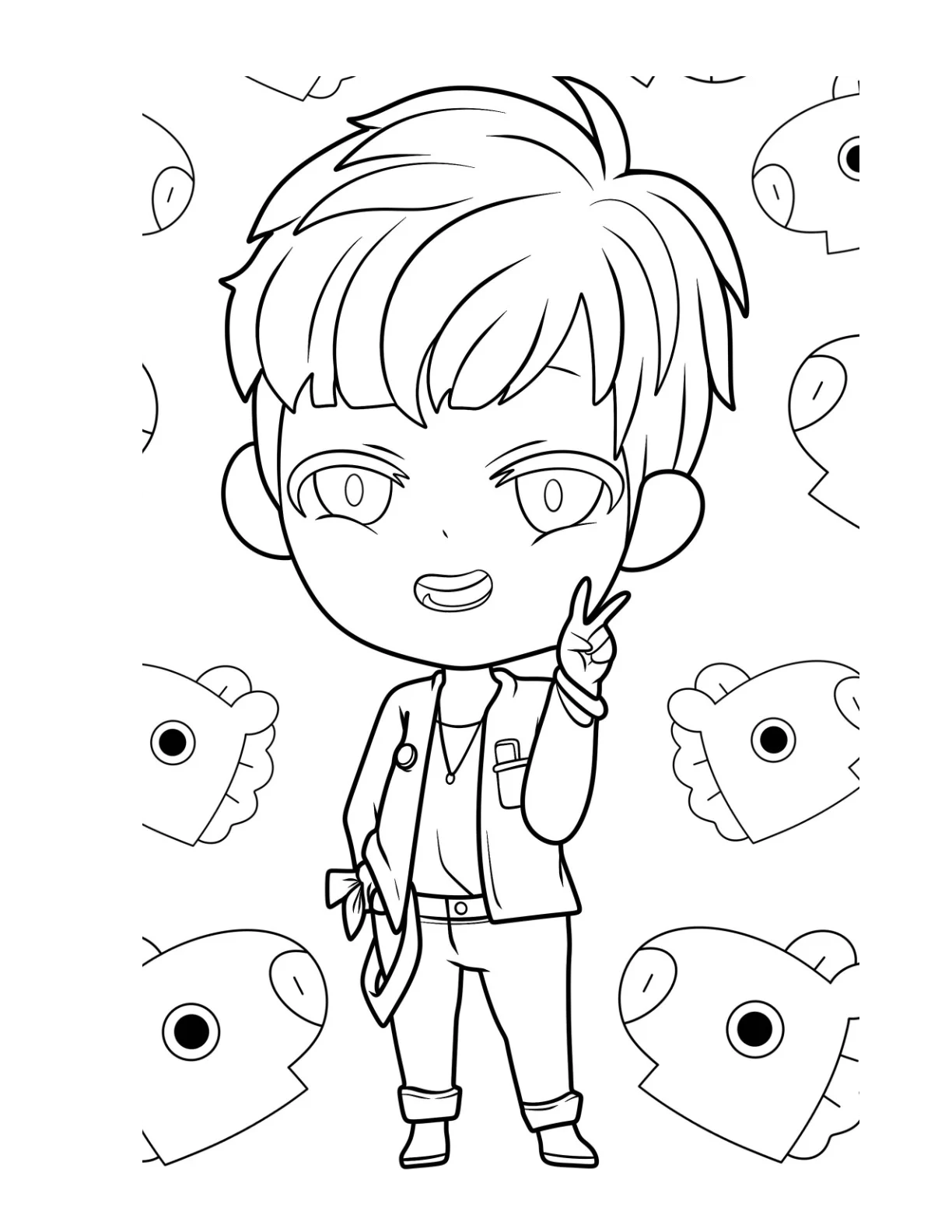 Desenho de Bts para colorir e imprimir: número 10