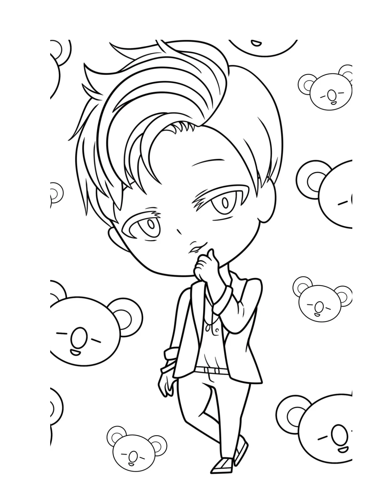 Desenho de Bts para colorir e imprimir: número 11