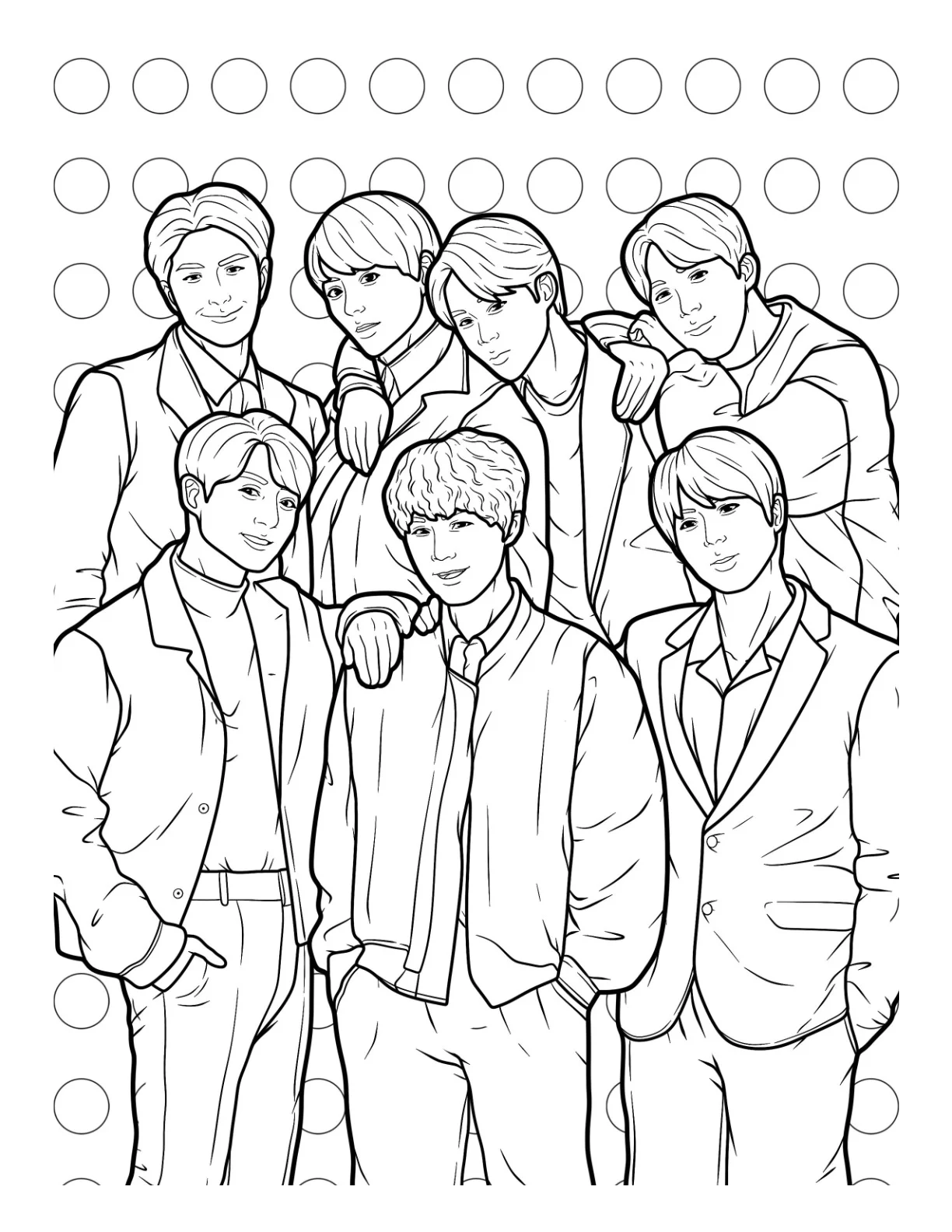 Desenho de Bts para colorir e imprimir: número 14