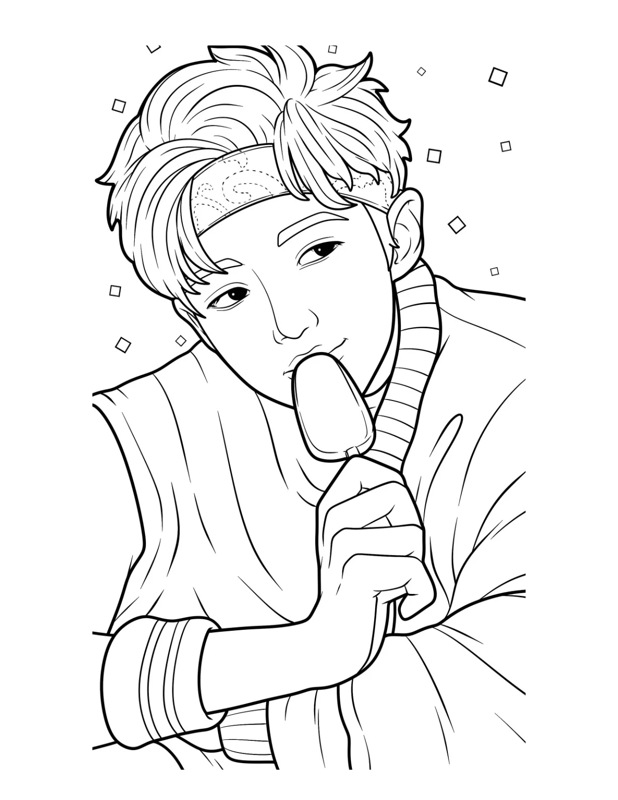 Desenho de Bts para colorir e imprimir: número 15