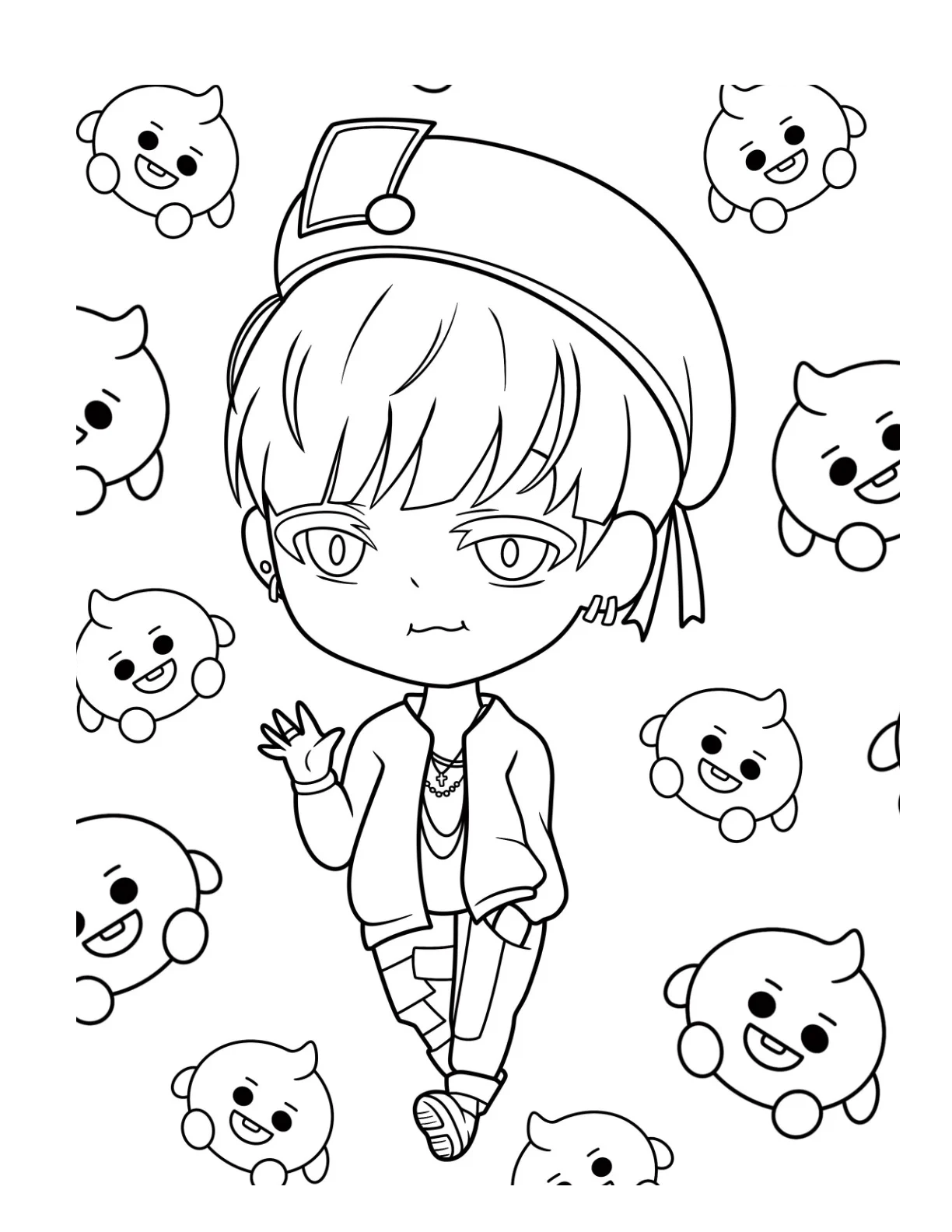 Desenho de Bts para colorir e imprimir: número 17