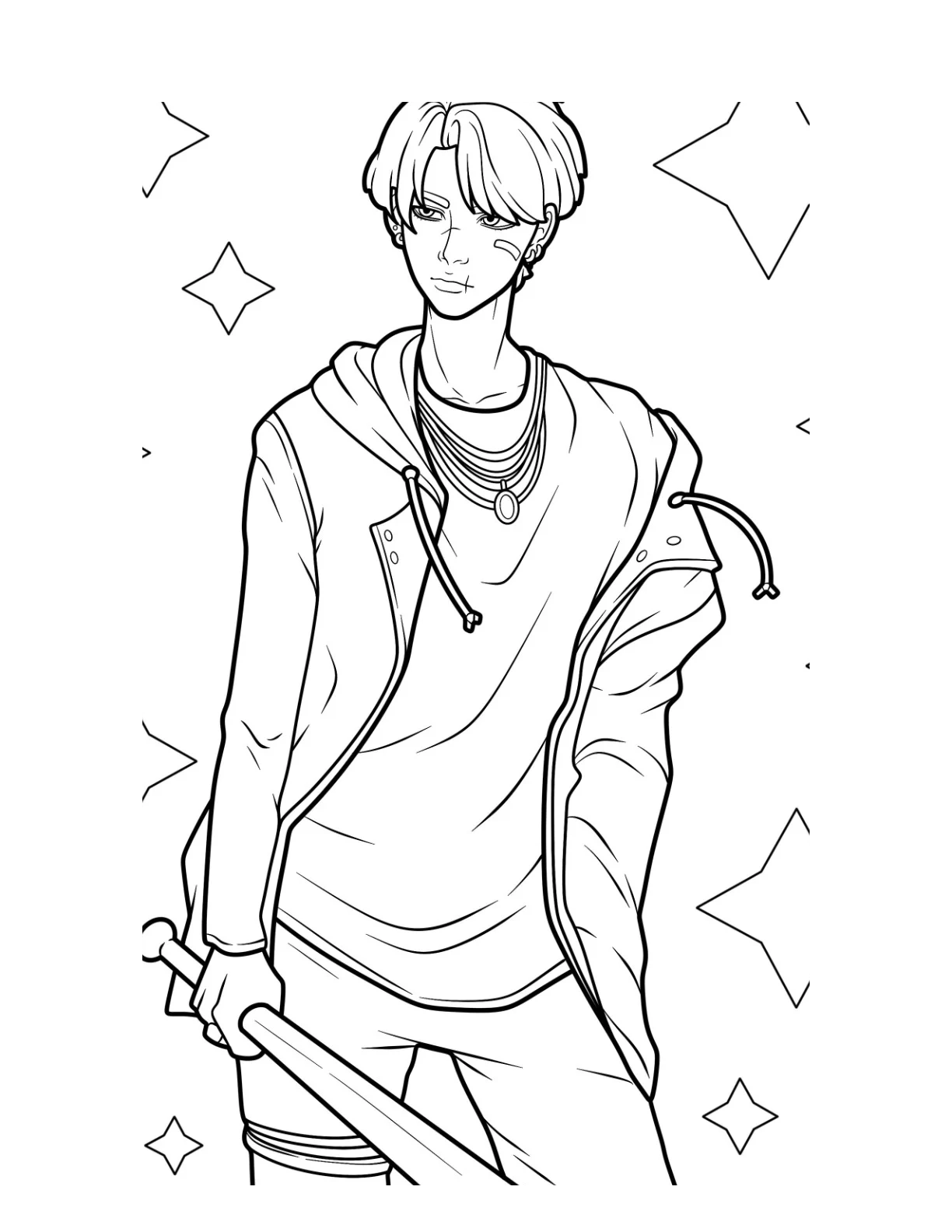 Desenho de Bts para colorir e imprimir: número 18