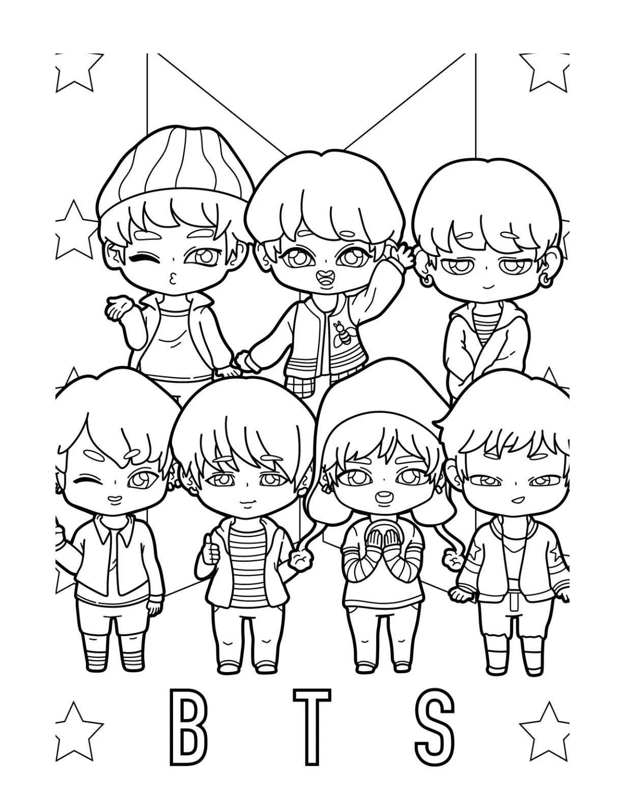 Desenho de Bts para colorir e imprimir: número 19