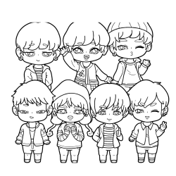 Desenho de Bts para colorir e imprimir: número 21