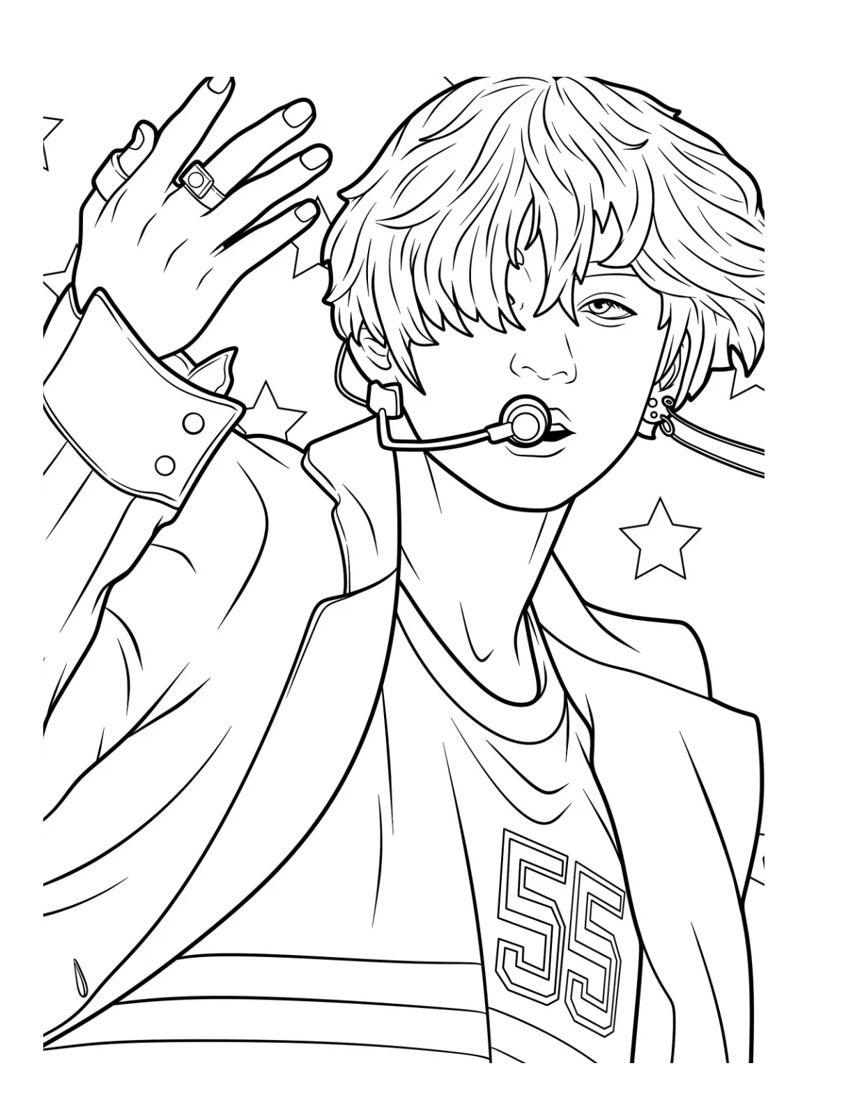 Desenho de Bts para colorir e imprimir: número 22