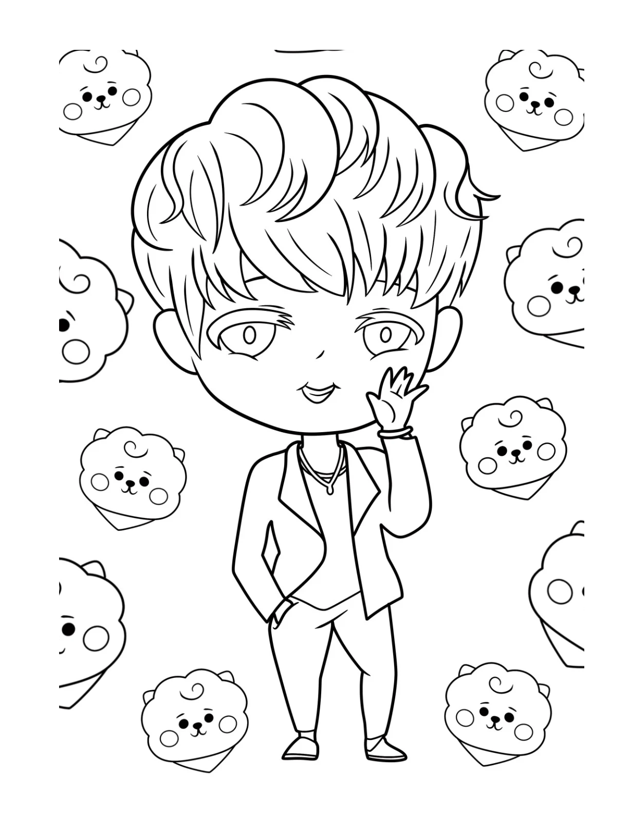 Desenho de Bts para colorir e imprimir: número 23