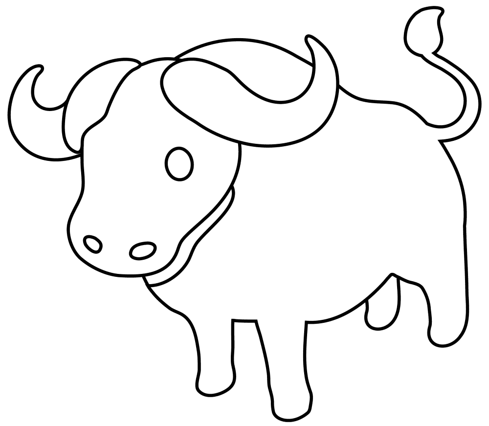 Desenho de Búfalo para colorir e imprimir: número 5